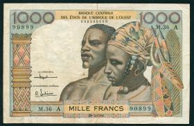 West-Afr.Staaten/West African States P.103Ac 1000 Francs 1961 (3) 