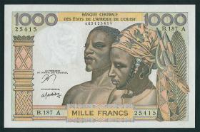 West-Afr.Staaten/West African States P.103Am 1000 Francs (2/1) 