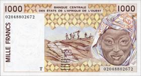 West-Afr.Staaten/West African States P.811Tl 1000 Francs 2002 (1) 