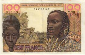 West-Afr.Staaten/West African States P.201Ba 100 Francs 1961 (2) 