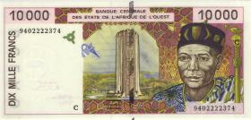 West-Afr.Staaten/West African States P.314Cb 10000 Francs 1994 (1) 