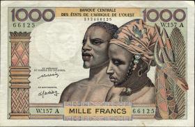 West-Afr.Staaten/West African States P.103Al 1000 Francs (1959-1965) (2) 