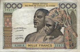 West-Afr.Staaten/West African States P.103Al 1000 Francs (1959-65) (3) 