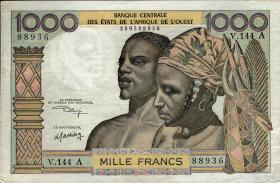 West-Afr.Staaten/West African States P.103Ak 1000 Francs o.D. (2) 