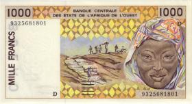 West-Afr.Staaten/West African States P.411Dc 1000 Francs 1993 (1) 