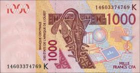 West-Afr.Staaten/West African States P.715Kl 1000 Francs 2014 (1) 