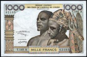 West-Afr.Staaten/West African States P.103Ak 1000 Francs o.D. (1) 