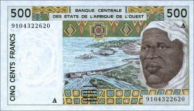 West-Afr.Staaten/West African States P.110Aa 500 Francs 1991 (1) 