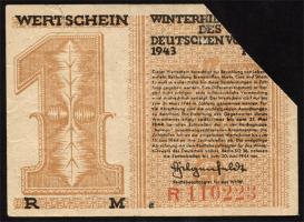 WHW-40 Winterhilfswerk 1 Reichsmark 1943/44 entwertet (1) 