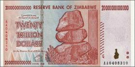 Zimbabwe P.089 20 Trillionen Dollars 2008 (1) 