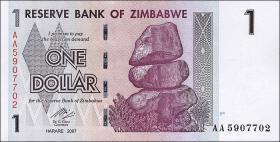Zimbabwe P.065 1 Dollar 2007 (1) 