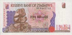 Zimbabwe P.005b 5 Dollars 1997 (1) 