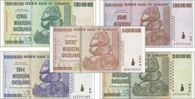 Zimbabwe P.083 - P.087 1 - 50 Billionen Dollars 2008 (1) 