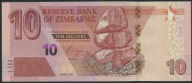 Zimbabwe P.103 10 Dollars 2020 (1) 