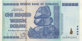 Zimbabwe P.091 100 Trillionen Dollars 2008 (1) 