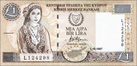 Zypern / Cyprus P.60a 1 Pound 1.10.1997 (1) 