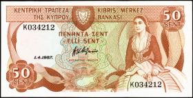 Zypern / Cyprus P.52 50 Cents 1987 (1) 