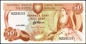 Zypern / Cyprus P.52 50 Cents 1988 (1) 