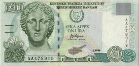 Zypern / Cyprus P.62b 10 Pounds 1998 (2) 