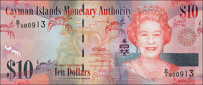 Cayman-Inseln P.40a 10 Dollars 2010 (1) 