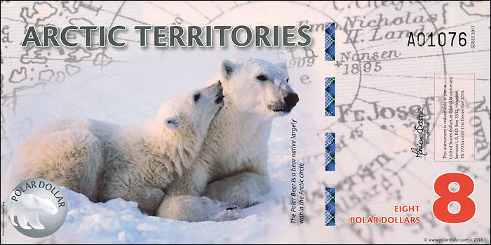 Arctic Territories 8 Dollars 2011 Polymer (1) 