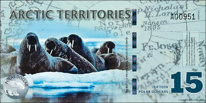 Arctic Territories 15 Dollars 2010 Polymer (1) 