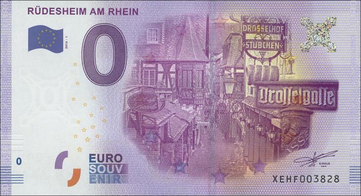 0 Euro Souvenir Schein Rüdesheim an Rhein 2016 (1) 
