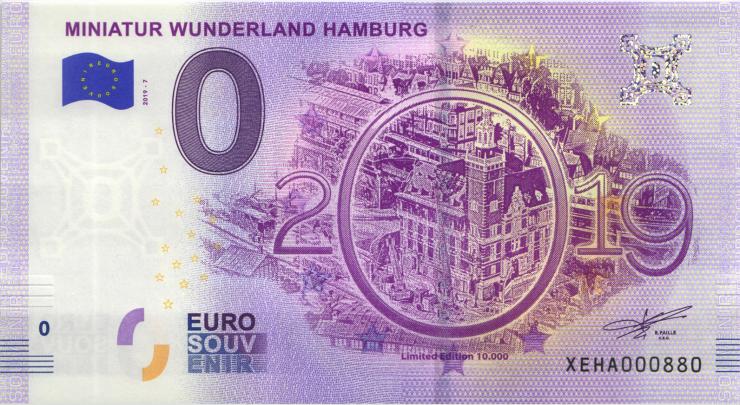 0 Euro Souvenir Schein Miniatur Wunderland Hamburg (1) 