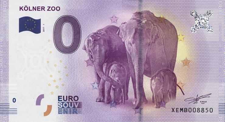 0 Euro Souvenir Schein Kölner Zoo (1) 