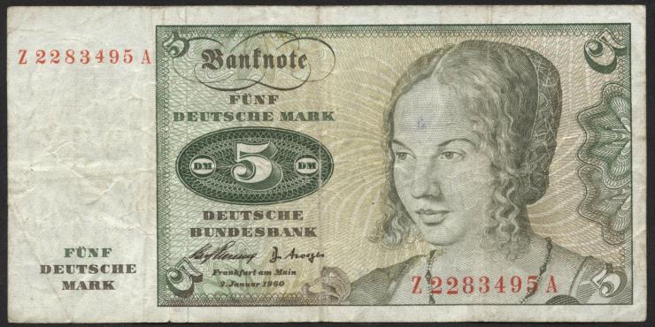 R.262f 5 DM 1960 Ersatznote (4) 