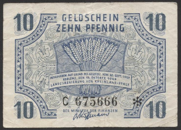 R.212: Rheinland-Pfalz 10 Pfennig 1947 (3) 
