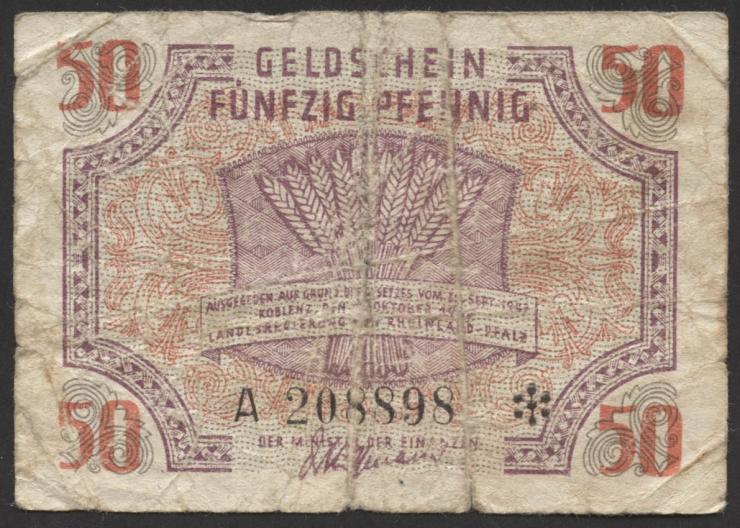 R.213: Rheinland-Pfalz 50 Pf. 1947 (4) 