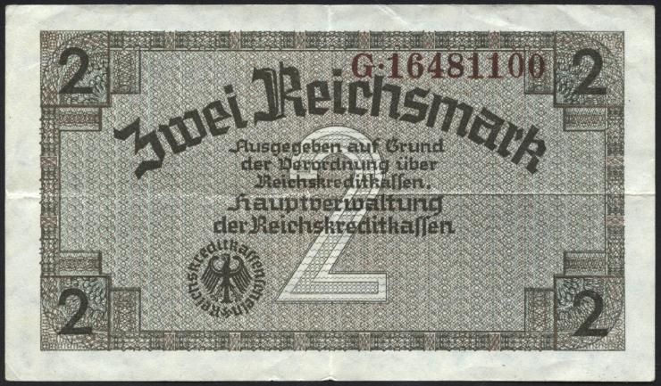 R.552F: 2 Reichsmark (1939) braune KN (3+) 