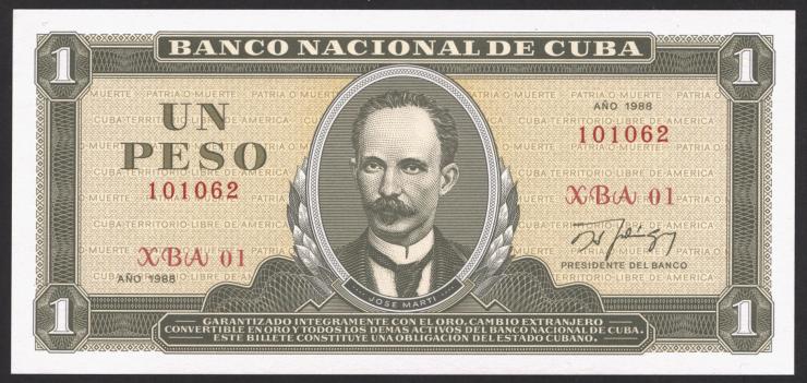 Kuba / Cuba P.102d 1 Peso 1988 (1) 