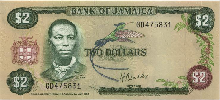 Jamaika / Jamaica P.060b 2 Dollars (1976) (1) 