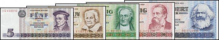 R.359-363 Der letzte Banknotensatz der DDR (5 Werte) (1) 