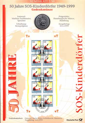 1999/2 SOS-Kinderdörfer - Numisblatt 