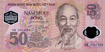 Vietnam / Viet Nam P.118 50 Dong 2001 Polymer (1) 