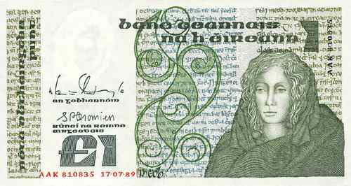 Irland / Ireland P.70d 1 Pound 1989 (1) 