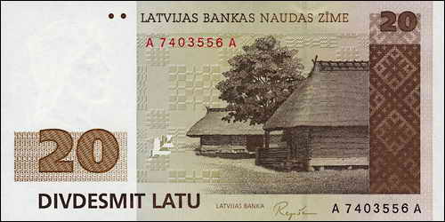 Lettland / Latvia P.45 20 Latu 1992 (1) 
