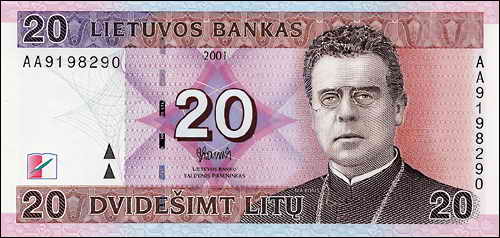 Litauen / Lithuania P.66 20 Litu 2001 AA  (1) 