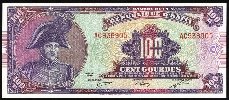 Haiti P.250 100 Gourdes 1986 (1) 