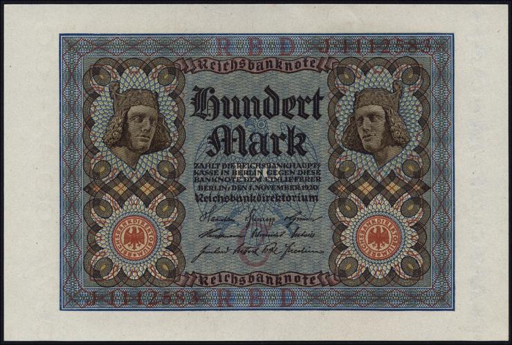 R.067a: 100 Mark 1920 Bamberger Reiter (1) 
