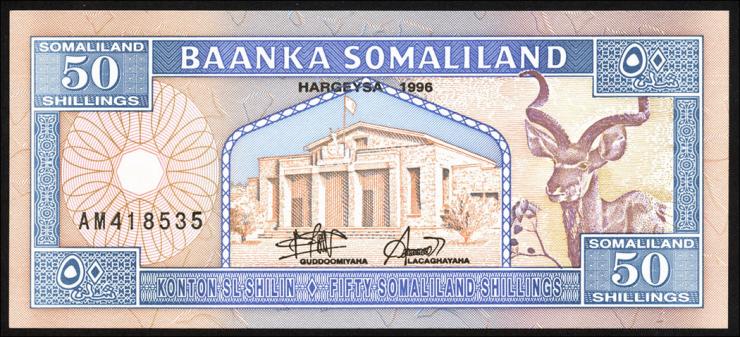 Somaliland P.07a 50 Shillings 1996 (1) 