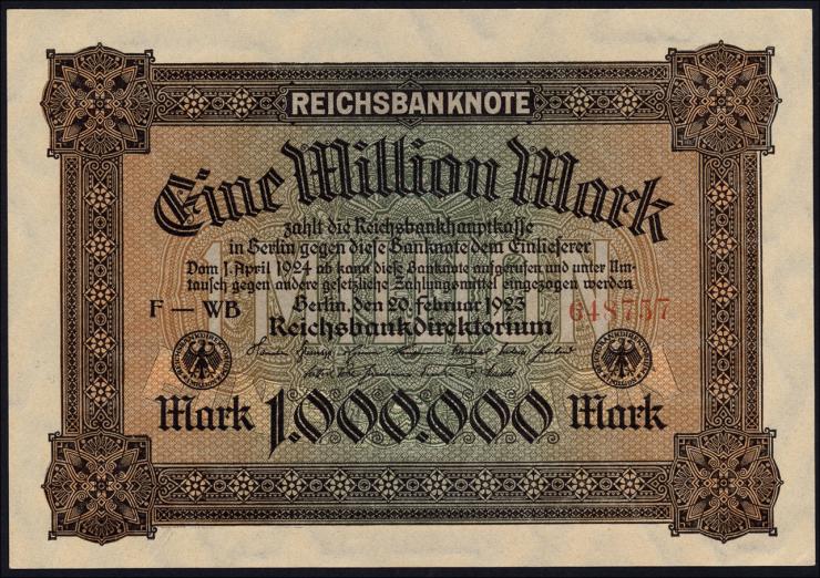 R.085a: 1 Million Mark 1923 (1/1-) 