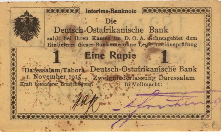 R.916v: Deutsch-Ostafrika 1 Rupie 1915 F2 (1-) 