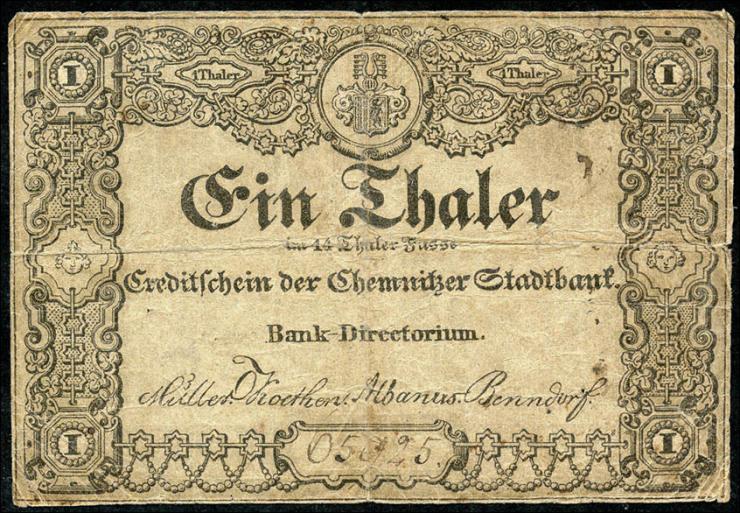 A-399 Chemnitzer Stadtbank 1 Thaler 1848 (4) 