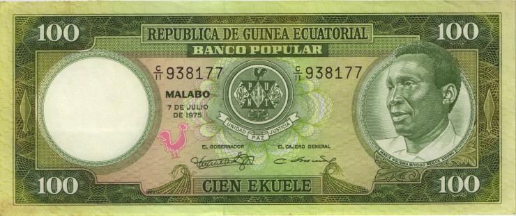 Äquatorial-Guinea P.11 100 Ekuele 1975 (1/1-) 