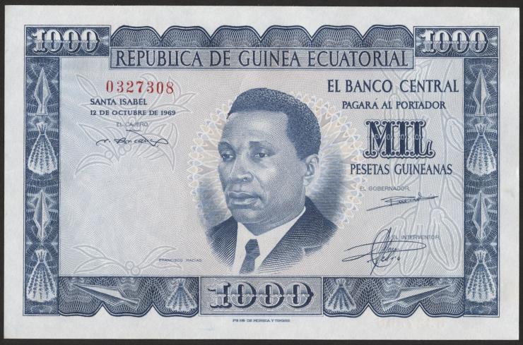 Äquatorial-Guinea P.03 1000 Pts.Guineanas 1969 (1) 