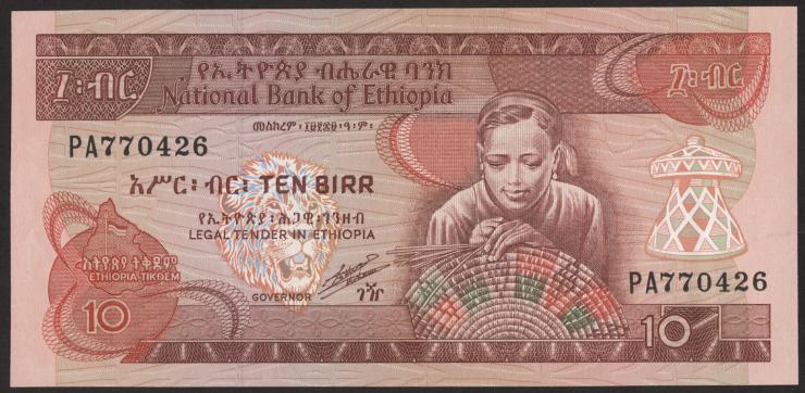 Äthiopien / Ethiopia P.43b 10 Birr (1991) (1) 